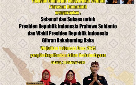 Selamat Bekerja Presiden Prabowo - Wapres Gibran, Wujudkan Tata Kelola Kebudayaan Menuju Indonesia Emas Berkepribadian Dalam Berkebudayaan