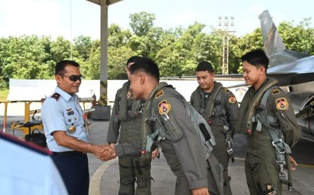 Danlanud Roesmin Nurjadin Sambut Dua Flight Pesawat Tempur Rydder Flight dan Excel Flight