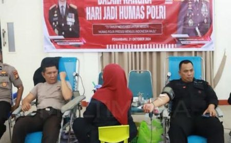Polda Riau Gelar Donor Darah Serentak Sambut HUT Humas Polri ke-73