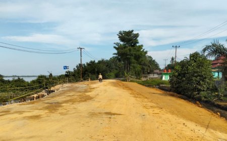 Diperkuat Sebelum Diaspal, Jalan Longsor di Inhil Telah Fungsional