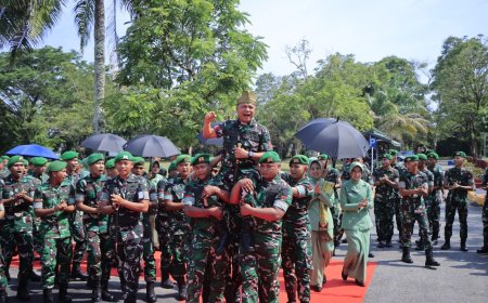 Danrem 031/Wira Bima Kunjungi Kandang Harimau Kampar Yonif 132/Bima Sakti, Disambut Meriah Oleh Prajurit Yonif 132/BS