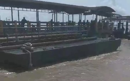 Ponton Dermaga Hanyut Terseret Arus, Ini Penjelasan Dishub Pelalawan 