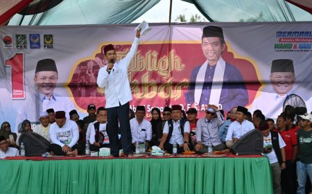 Ribuan Masyarakat Tempuling Ramaikan Lokasi Kampanye dan Tabligh Akbar Abdul Wahid Bersama UAS