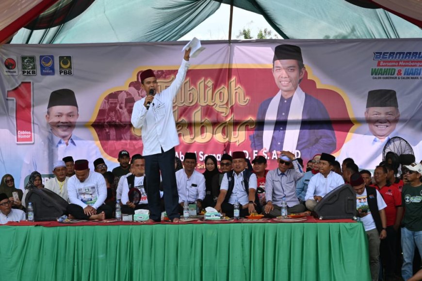 Ribuan Masyarakat Tempuling Ramaikan Lokasi Kampanye dan Tabligh Akbar Abdul Wahid Bersama UAS