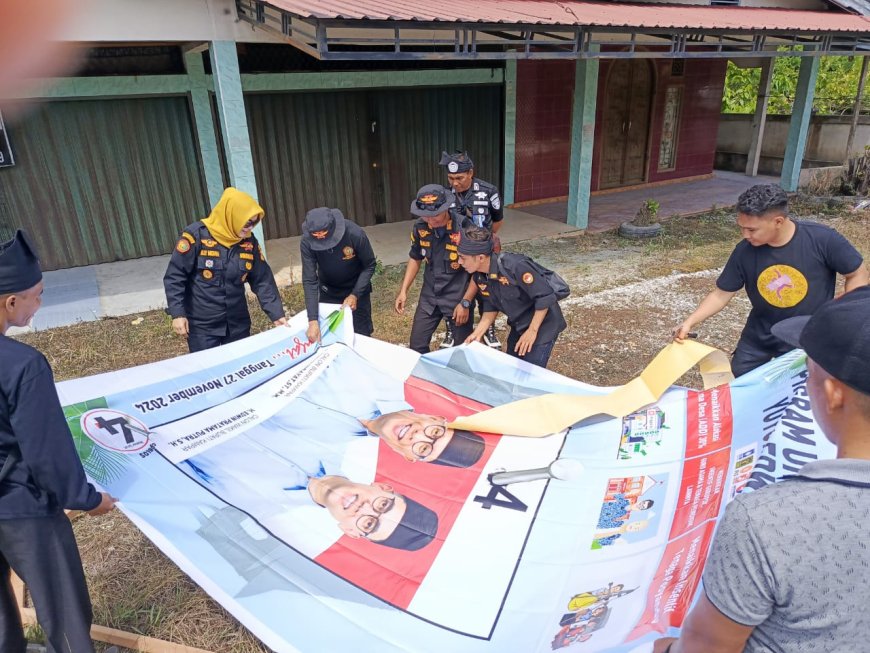 Pelopori Pilkada Damai, LMB Perbaiki Semua APK 4 Kandidat Di Kampar Yang Rusak