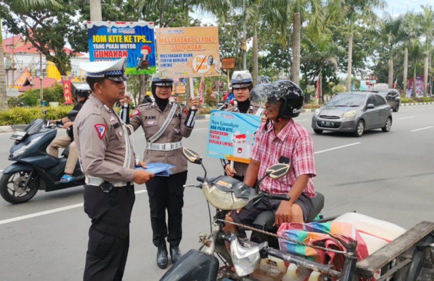 Ditlantas Polda Riau Gelar Kampanye Keselamatan Lalu Lintas di Kawasan Purna MTQ Pekanbaru
