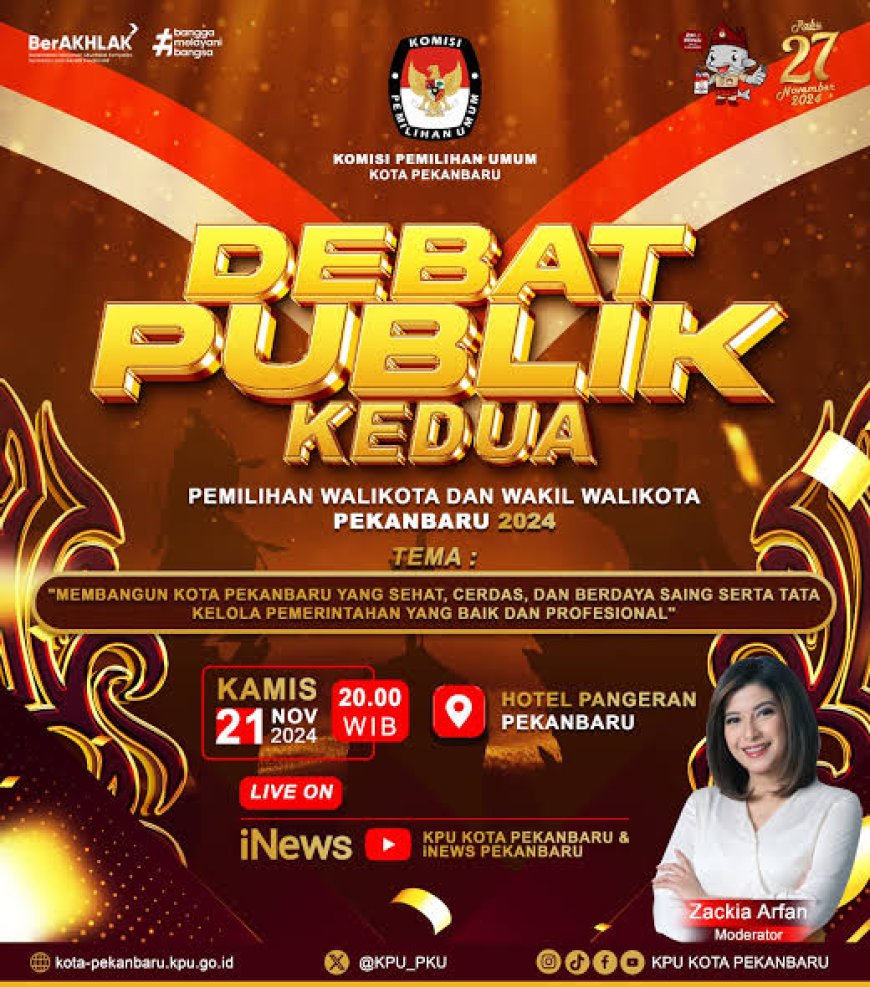 Lima Pasangan Calon Wali Kota Pekanbaru Akan Ikuti Debat Publik Kedua