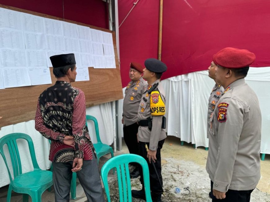 Ditreskrimsus Polda Riau Pantau Pemungutan Suara 4 TPS di Mandau