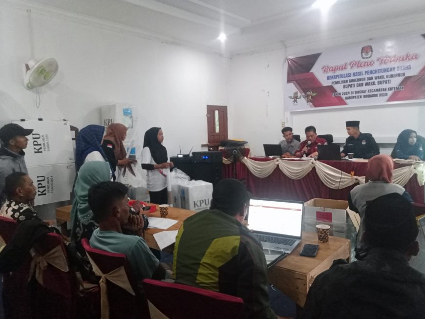PPK Kateman Lanjutkan Rekapitulasi Suara Pilkada Inhil dan Riau