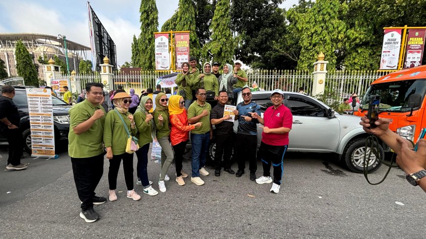 Sembari Olahraga Dirlantas Polda Riau Sapa Pengunjung CFD Pekanbaru