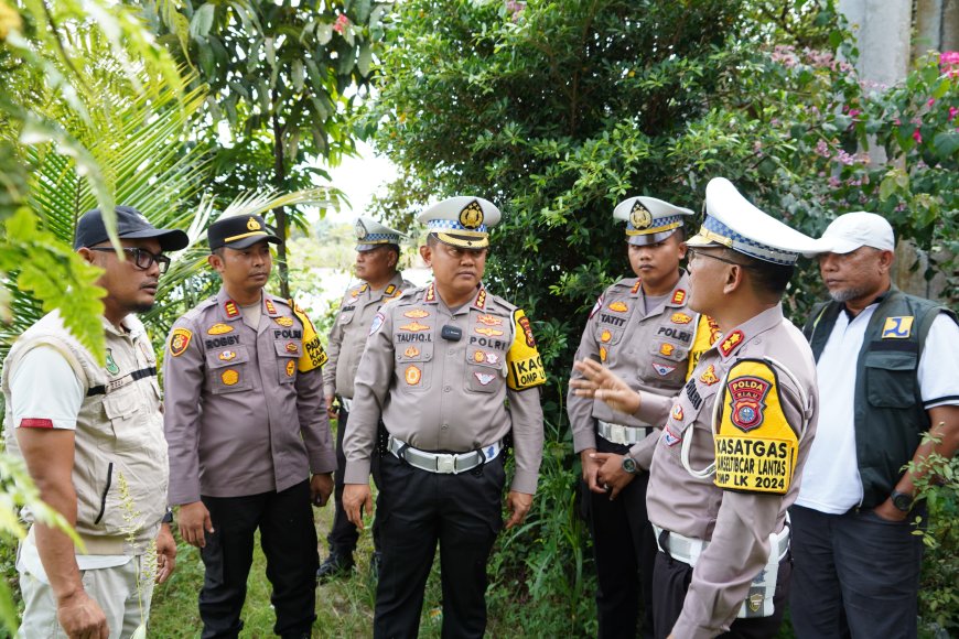 Dirlantas Polda Riau Dan PUPR Provinsi Riau Cek Kondisi Jembatan Sungai Rokan
