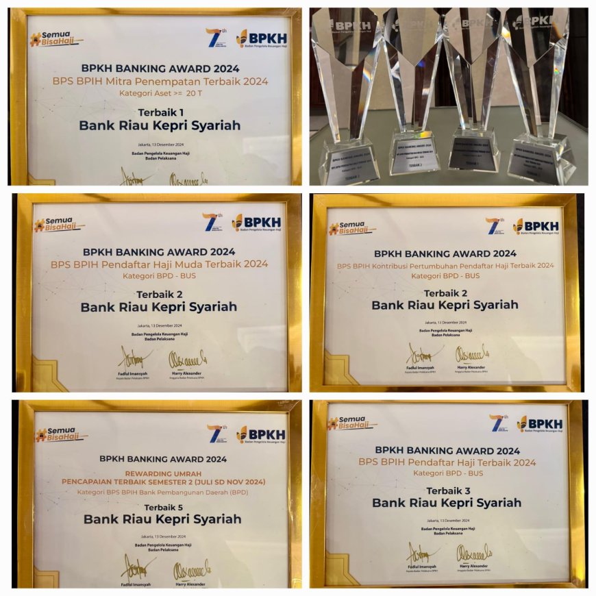 BRK Syariah Borong 5 Penghargaan Bergengsi di Ajang BPKH Award 2024