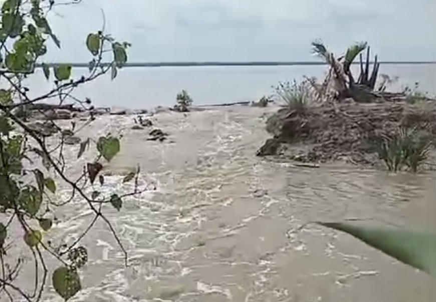 Lapor Pak Bupati Pelalawan, Kondisi Tanggul Penahan Air Laut Jebol, Masyarakat Kuala Kampar Meminta Di Perbaiki