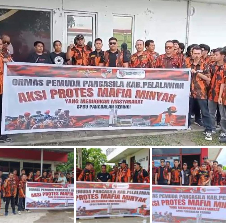 Berantas Mafia BBM Illegal,  Pemuda Pancasila Pelalawan Grebek SPBU