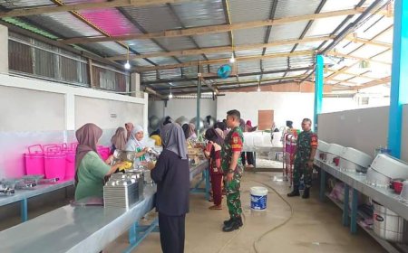 Anggota Koramil 05/KK Tinjau Kesiapan Dapur Program Makan Siang Bergizi Gratis