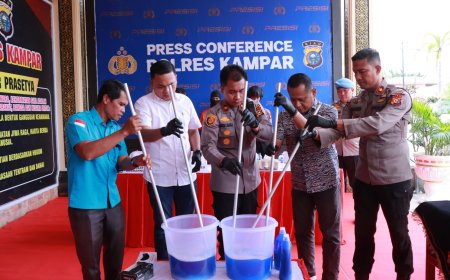 Polres Kampar Musnahkan 3,4 Kg Sabu dan 181 Pil Ekstasi