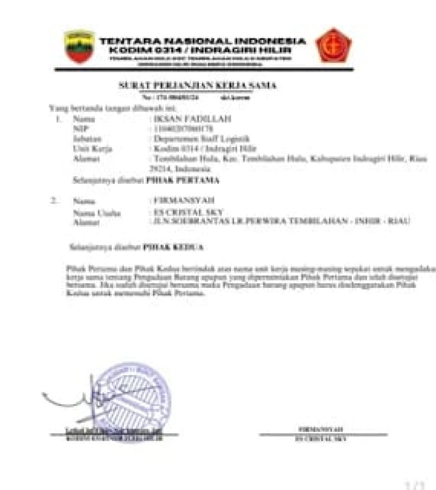 Waspada Penipuan, Oknum Mengaku Anggota Kodim 0314/Inhil Pesan Barang dengan Nama Dandim