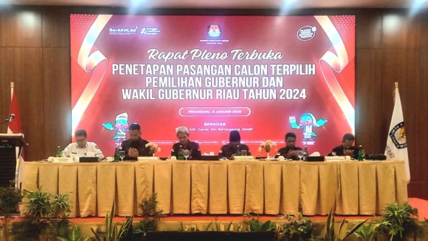 KPU Riau Tetapkan Abdul Wahid-SF Hariyanto Sebagai Gubernur dan Wakil Gubernur Terpilih 2025-2030