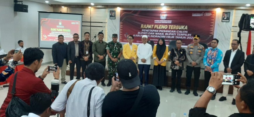 Pilkada Serentak 2024: KPU Indragiri Hilir Tetapkan Herman-Yuliantini dengan Suara 57,62%