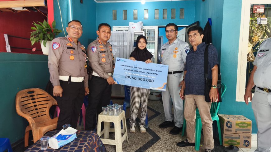 GERAK CEPAT DIRLANTAS POLDA RIAU DAN JASA RAHARJA KUNJUNGI KORBAN LAKA LANTAS