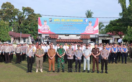 Wujudkan Asta Cita dan Kamseltibcarlantas, Polres Kampar Gelar Apel Pasukan Operasi Keselamatan Lancang Kuning 2025