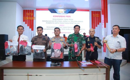 Polres Inhil Konferensi Pers Hasil Tindak Kasus Awal Tahun 2025