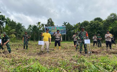 TMMD ke -123, Kodim 0314/Inhil Laksanakan Penanaman Pohon di Desa Mumpa 
