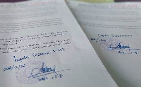 Dugaan Korupsi  di Dishub dan Diskominfo Rohil Resmi Dilaporkan ke Kejari
