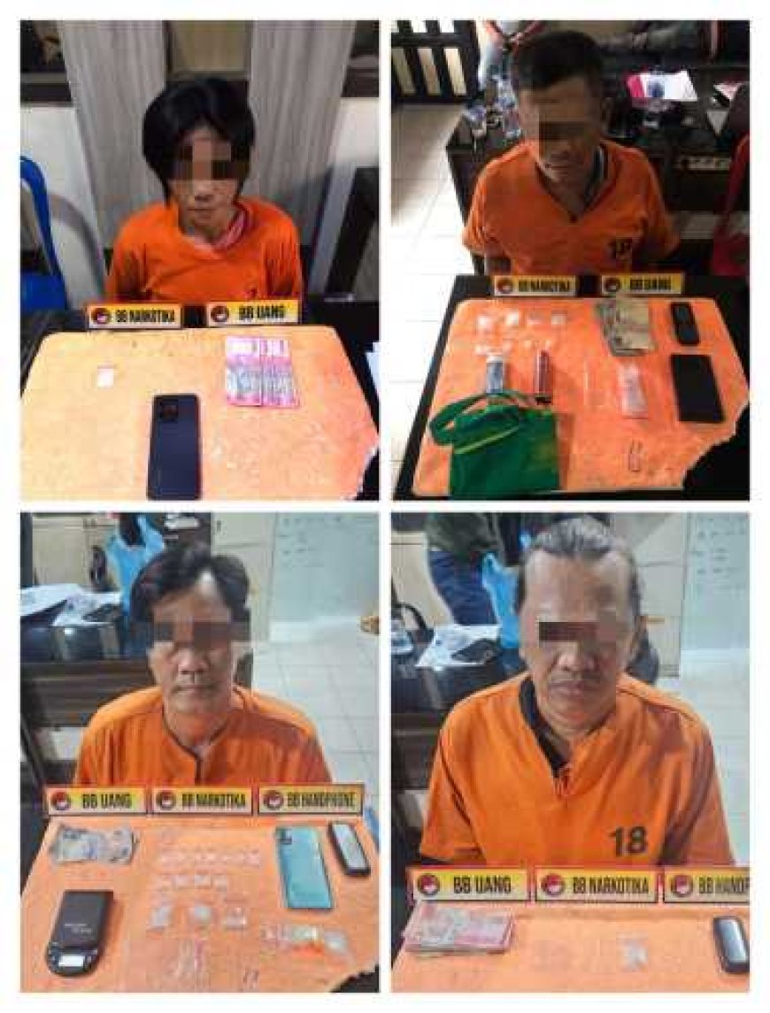 Polres Inhil Berhasil Amankan 4 Tersangka Kasus Narkoba