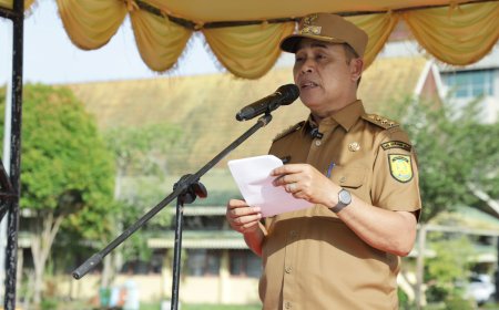 Pemkab Inhil Gelar Apel Gabungan Pengantar Tugas Bupati dan Wakil Bupati