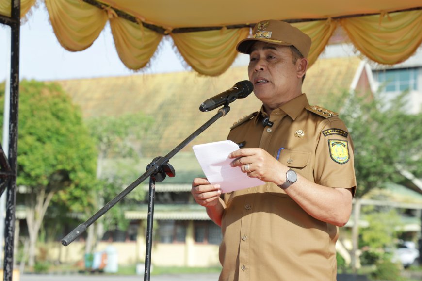 Pemkab Inhil Gelar Apel Gabungan Pengantar Tugas Bupati dan Wakil Bupati