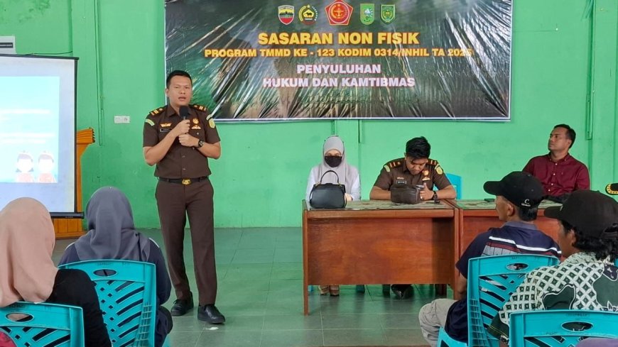 TMMD ke-123, Kodim 0314/Inhil Gelar Penyuluhan Hukum dan Kamtibmas