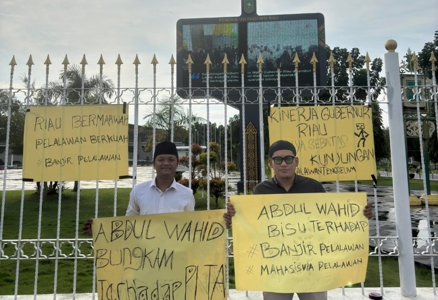 Dua Mahasiswa Pelalawan Sampaikan Kekecewaan Kepada Gubri Abdul Wahid Atas Tidak Adanya Kepedulian Terhadap Banjir
