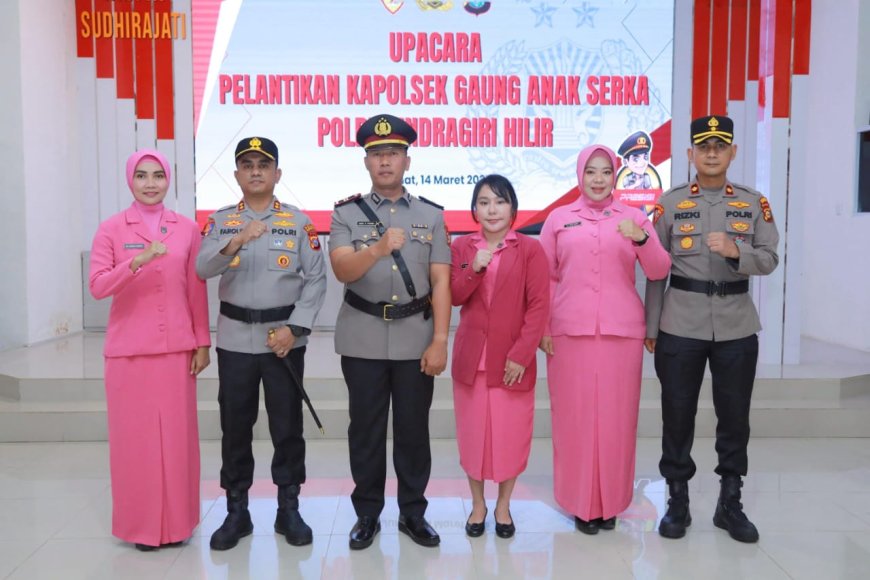 Polres Inhil Lantik Iptu Andi Fernando Purba sebagai Kapolsek Gaung Anak Serka