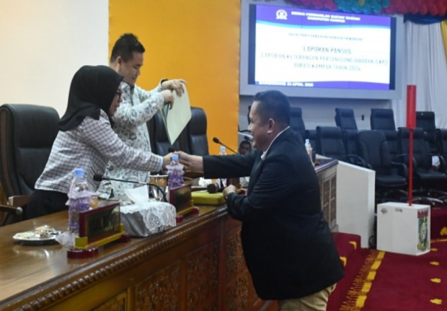 DPRD Kampar Laksanakan  Rapat Paripurna Agenda Laporan Pansus Terhadap LKPJ Bupati Tahun 2024