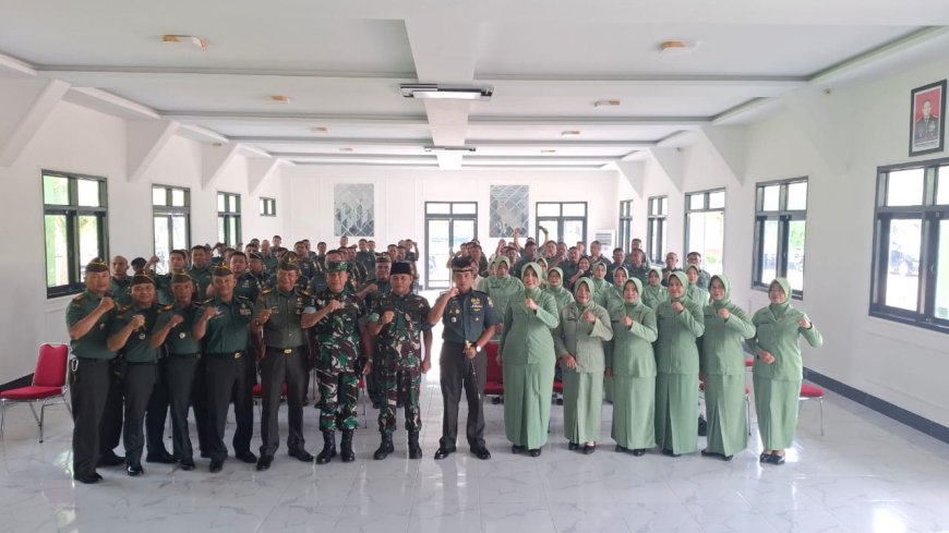 Perkuat Mental dan Spiritual, Personel Kodim 0314/Inhil dan Persit Ikuti Pembinaan Bersama Kabintal Kodam I/Bukit Barisan