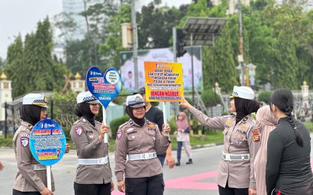 Sempena Harlah Pancasila, Ditlantas Polda Riau Gelar Kampanye Keselamatan Berlalu Lintas di CFD Pekanbaru