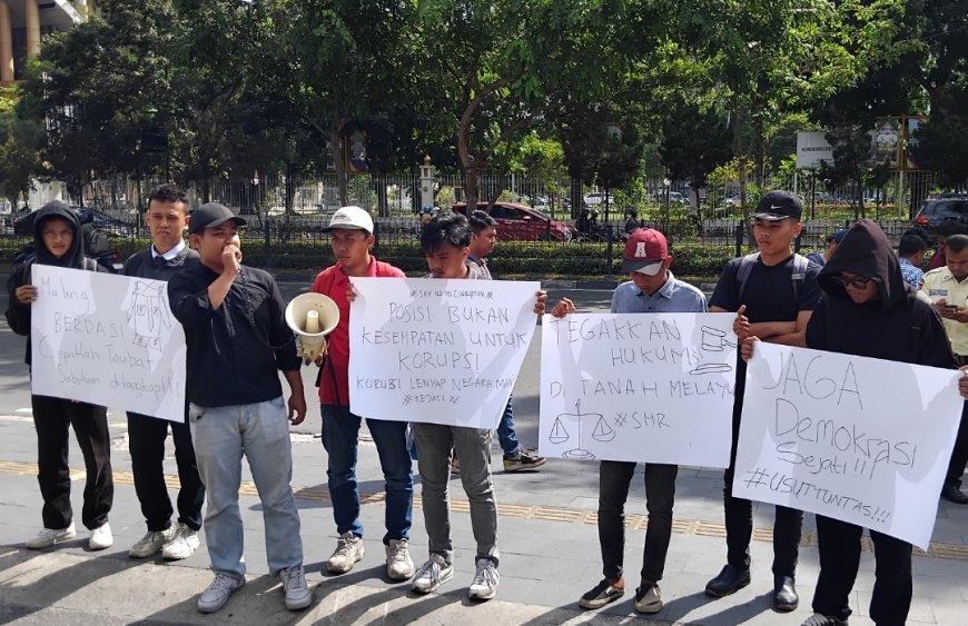 Mangkrak 10 Tahun, Mahasiswa Desak Kejati Riau Tuntaskan Dugaan  Kasus Korupsi Jembatan Pedamaran I dan II