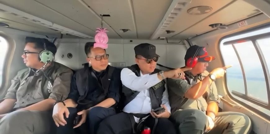 Mayjen Purwito Dampingi Kepala BNPB Letjen TNI Dr. Suharyanto, S. Sos, M.M Pada Pematauan Karhutla Di Riau