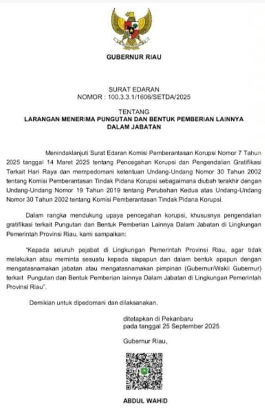Anomali Kasus Abdul Wahid: Aktivis Riau Soroti Potensi Kriminalisasi Pejabat Anti-Korupsi